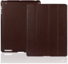 INVELLOP BROWN Leatherette Cover Case for iPad 2 / iPad 3 / The new iPad (Built-in magnet for sleep/wake feature)