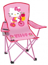 Hello Kitty Youth Folding Chair with Armrest and Cup Holder