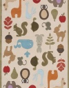 Area Rug 5x7 Rectangle Kids Ivory Color - Momeni Lil Mo Whimsy Rug from RugPal