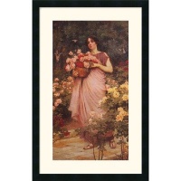 In a Garden of Roses by Richard Willes Maddox Framed Fine Art Print - 31 x 20