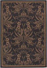 Couristan 1516/0111 Recife Garden Cottage Black/Cocoa Rug, 2-Feet by 3-Feet 7-Inch