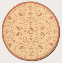 Couristan 1583/1112 Recife Veranda 8-Feet 6-Inch Round Rug, Natural and Terra Cotta