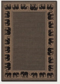 Couristan 1588/1021 Recife Elephant/Cocoa-Black 2-Feet by 3-Feet 7-Inch Rug