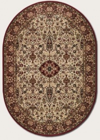 Couristan 3760/6004 Everest Ardebil/Ivory-Red 4-Feet 6-Inch by 6-Feet 6-Inch Oval Rug