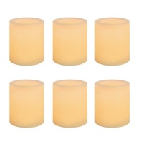 Inglow CG10286CR6 Battery-Operated 1-3/4-Inch Flameless Wax-Covered LED Votive Candle, 6-Pack, Cream