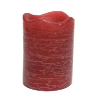 Inglow CGT55400CU45 4-Inch Tall Flameless Rustic Pillar Pomegranate Scented Candle with 5-Hour Timer, Currant