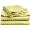 Alok International 400-110007 400 Thread Count Stripe Cotton Sheet Set, Queen, Ivory