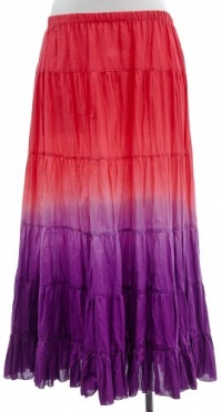 Karen Kane Cotton Painted Garden Dip Dye Tiered Skirt 1X