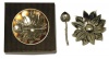 Clay Company Pewter Sunflower Salt Cellar Set