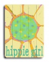 Hippie Girl 18x24 Artistic Planked Wood Sign by Lisa Weedn