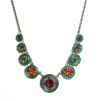 Firefly Sterling Silver Plated La Dolce Vita Mosiac Circles Swarovski Crystal Necklace in Multicolor