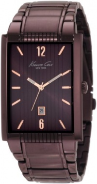 Kenneth Cole New York Men's KC9046 Classic Analog Brown Ion-Plating Rectangle Watch