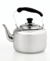 Add a little elegance to your tea service with this classic stainless steel tea kettle. Polished to a brilliant shine, it has an aluminum-encapsulated base to help water boil faster. Limited lifetime warranty.