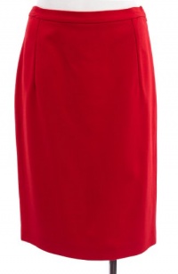 Diane von Furstenberg Cherry Red Knit 'Kimmie' Kangaroo Pocket Pencil Skirt 8