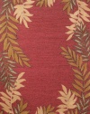 Liora Manne Spello Fern Border Rug, 5-Feet by 7-Feet 6-Inch, Red