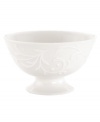 An elegant white-on-white pattern, embossed vine motif and interior glaze adorn this dessert bowl, a perfect complement to Opal Innocence Carved dinnerware by Lenox.