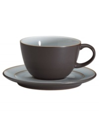 Handsome and understated, this Sienna teacup features a matte mocha surface and glazed interior for smart-casual style with your coffee or tea.