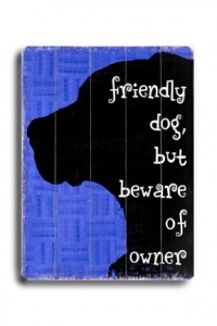 Friendly Dog 12x16 Limited-Edition Artistic Planked Wood Sign by Kate Ward