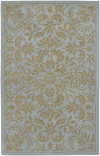 Area Rug 3x5 Rectangle Transitional Pale Blue Color - Surya Bombay Rug from RugPal