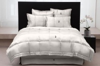 Donna Karan Modern Classics Bedding, White Gold Silk Quilted Standard Pillow Sham