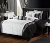 Chic Home 8-Piece Glendale Embroidered Comforter Set, King, Black/Grey