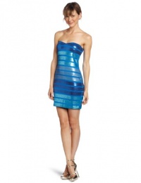 As U Wish Juniors Stripe Sequin Strapless Dress