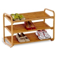 Honey-Can-Do SHO-01599 Bamboo 3-Tier Shoe Shelf