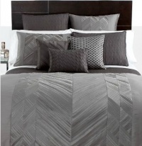 Hotel Collection Gray Pieced Pintuck Euro Sham