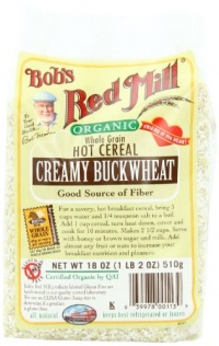 Bob's Red Mill Organic Whole Grain Creamy Buckwheat Hot Cereal, 18-Ounce Bags (Pack of 4)