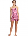 Hello Kitty Juniors Word Print Tank And Short Set, Pink/Black, Large