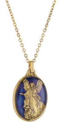 The Vatican Library Collection Oval Blue Angel Pendant Necklace