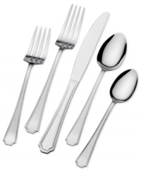 Find a winning hand in the Casino flatware set from Wallace. Flat handles with an engraved edge and geometric shape offer a look of effortless polish. With hostess set, too!