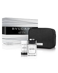 Elegant, sophisticated, and contemporary, the BVLGARI MAN Pouch Set embodies masculine charisma. This set contains a 3.4 oz Eau de Toilette Spray, a 2.5 oz Shampoo & Shower Gel, and a stylish Bulgari toiletry case.Top Notes: Bergamot & White PearHeart: Cashmere Wood & VetiverBase Note: Tonka Bean & Musk