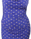 Lauren Ralph Lauren Women's Polka Dot Jersey Dress 14P Blue