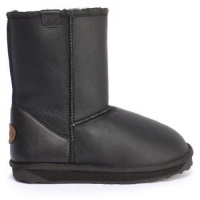 EMU Women's Stinger Leather Lo Sheepskin Boot (W10132-BLK), 9 M