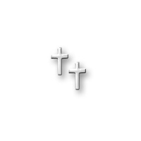 Sterling Silver Children's Cross Pendant Necklace Earrings