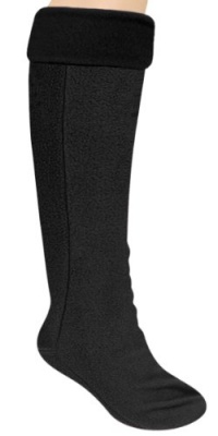 Capelli New York Solid Microfiber Fleece With Spandex Tall Rain Boot Liner Jet Black Large