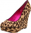 Betsey Johnson Women's Mixxyp Wedge Pump,Leopard,8 M US