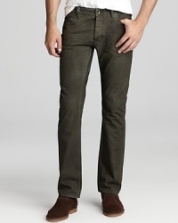 Reinvigorate your denim wardrobe with some color, like the understated wash of these top-level jeans from John Varvatos USA, slim and straight for a polished look that's perfect any time of day or night.