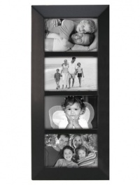 Malden 2012-464 Berkeley 4 by 6 Beveled Wood Edge 4 Opening Collage Frames, Black