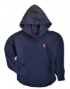 PRL Toddler Girl's Long-Sleeved Hooded Pullover, Navy, 2/2T