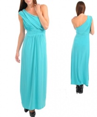 G2 Fashion Square One Shoulder Rhinestone Maxi Dress(DRS-MAX,LGN-M)