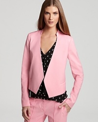 Smart and feminine with a stylish open front, this Theory blazer, stands on its own and lends a well-suited look with coordinating pants.