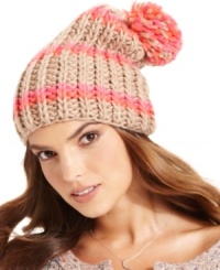 Stripes and a pom-pom makes this Free People beanie a cute choice for cold-weather style!