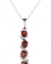 Sterling Silver Garnet Pendant, 18