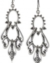 Lucky Brand Silver-Tone Openwork Swing Hoop Earrings