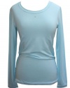 YogaColors Crystal Eco-Friendly Bamboo Blend Long Sleeve Tee (2X-Large, Aqua)