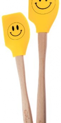 Tovolo Spatulart Silicone Smiley Face Spatulas, Set of 2