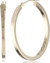 Duragold 14k Yellow Gold Square Hoop Earrings, (1.2 Diameter)