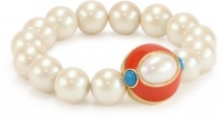 Carolee Brighten Up Gold-Tone White Color Pearl Cab Bracelet